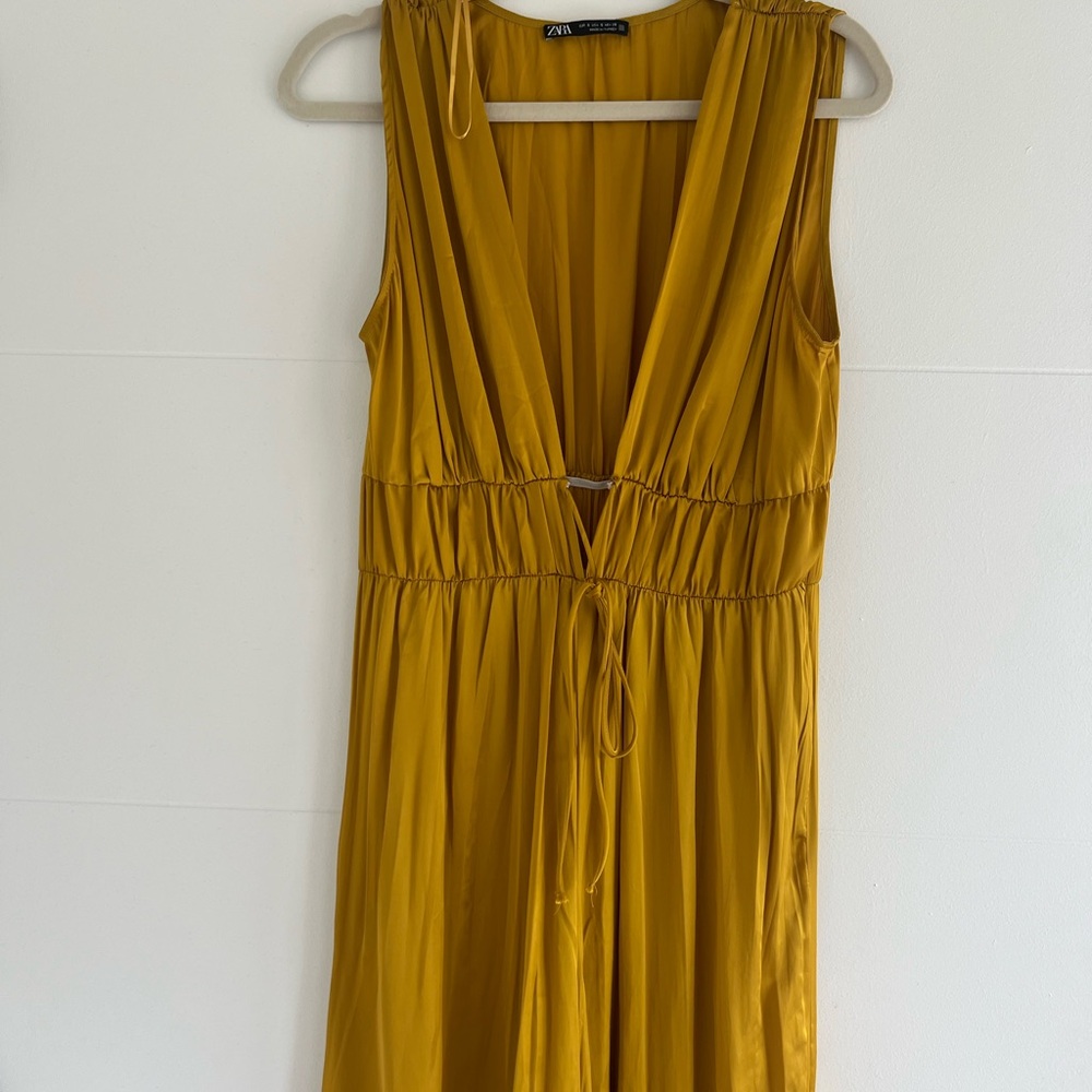 Yellow silk jumpsuit